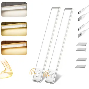 Under Cabinet Lights, Motion Sensor & Magnetic, No Wire Hassle! Dimmable, 1500mAh USB Rechargeable for Kitchen, Wardrobe, Stairs. 76LEDs. Multifunctional Lighting， shower lamp