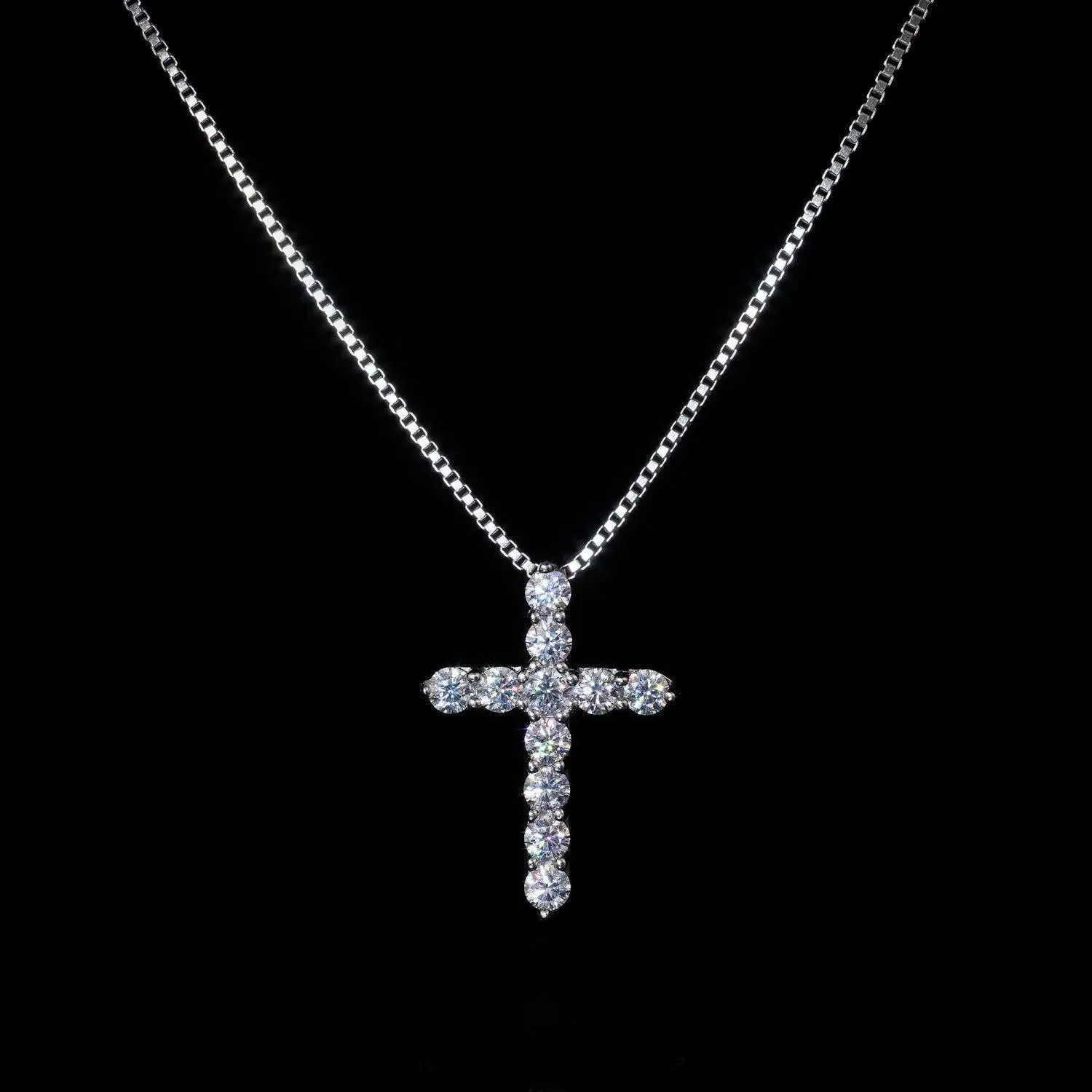 HOLY BLING" Titanium Cross Chain Religious Jewelry Cuban Link Design Purple Zircon Unisex Versatile Accessory High-Quality Materials HOLY BLING" Titanium Cross Chain Religious Jewelry Cuban Link Design Purple Zircon Unisex Versatile Accessory High-Quality Materials