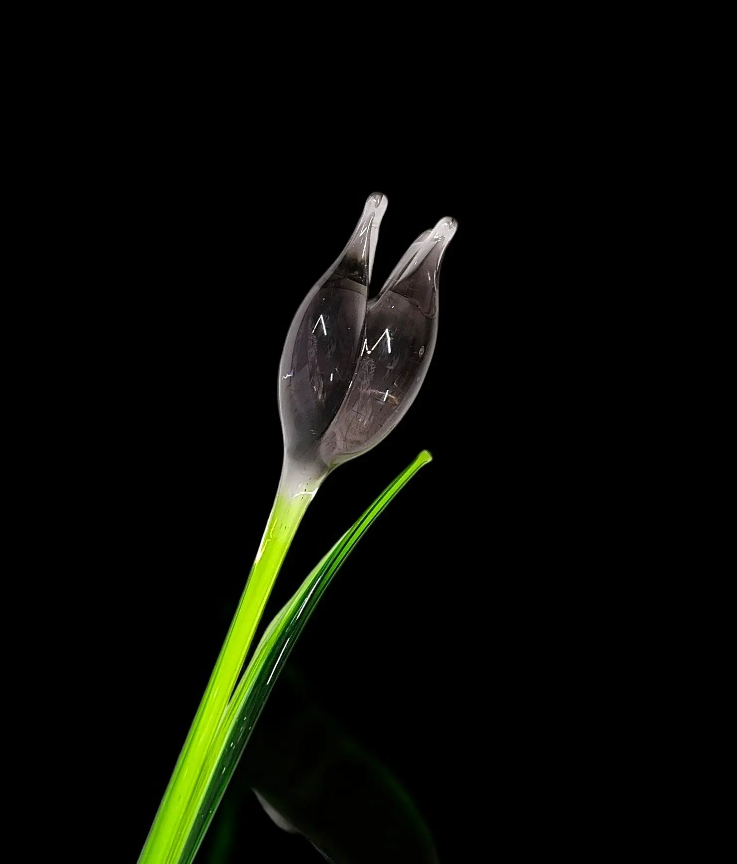 Purple Glass Tulip, Handcrafted Glass Flower, Hand Made In Ukraine Using Murano Quality Glass, Great Gift For Flower Lovers, 12 Inch Tulip