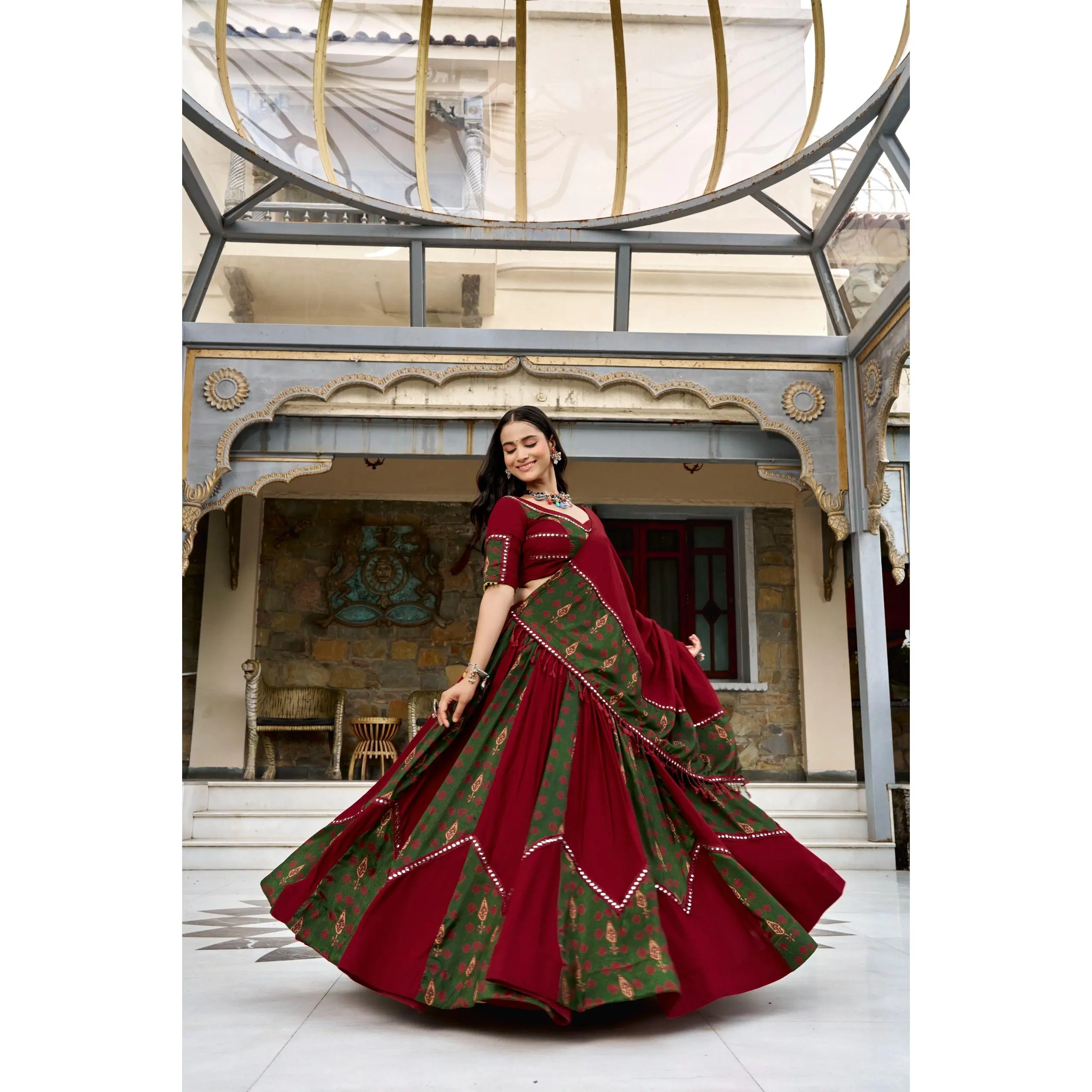 Navratri Ajrakh Print Lehenga Collection