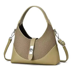 M73-Canvas Leather Hobo Handbag For Women Vintage Top Handle Shoulder Bag Crossbody Bag For Daily Commute