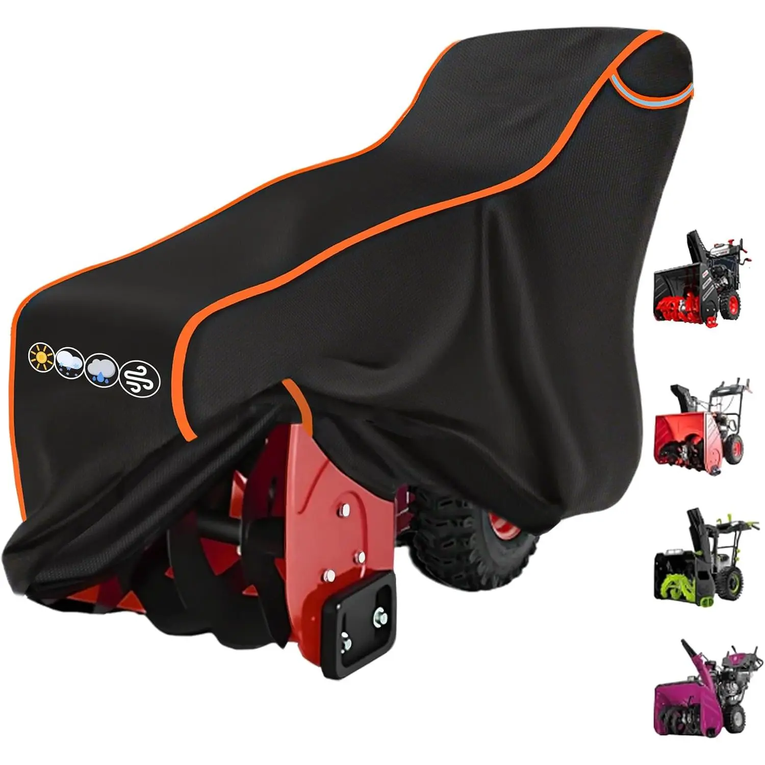 Snow Blower Cover 24/26/ 28inch Heavy Duty 600D Waterproof Snow Blower Cover Outdoor Snow Blower Protective Cover Universal for EGO, PowerSmart, Cub Cadet, Honda, Ryobi, Ariens, Troy Bilt, Snow Joe, Toro
