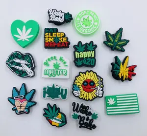 15pcs Marijuana Shoe Charms For Bracelet Shoes Wristband Gift High Stoned 420 Life