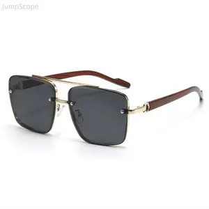 Unisex Vintage Small Oval Full-Rim Sunglasses Set, Double Beam Imitation Wood Grain Legs Glass Bridge Eyewear, Retro Tortoiseshell Lightweight Polarized UV Protection Shades for Men Casual Daily Wear