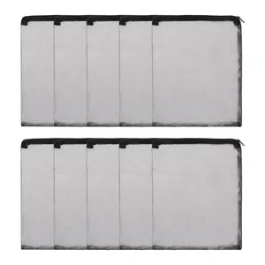 PETAXCELL Aquarium Filter Media Bags, Fish Tank Fine Mesh Bag with Zipper Reusable Versatile 10 x 8 Inch, (Black, 10pcs)/ Intended for Fish Tank/Aquarium/Pond/Activated Carbon/Ceramic Rings