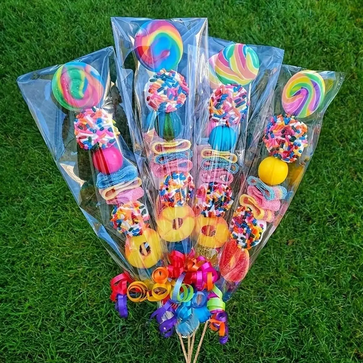 Transparent Long Candy Bags with Tie, Clear Goodie Bags, Party Favor Bags, Candy Bags for Party Favors, Ideal for Lollipops, Cookies, Various Candies, Perfect for Holidays and Events