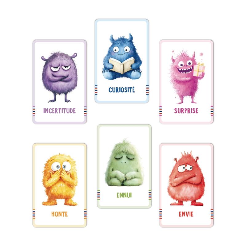 Emotion Monsters Cards with Explanatory Texts Cute Emotion Cards -German English French emotion cards,Self-Regulation Tools Social-Emotional Learning, Mood Management