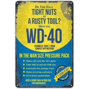 ZYPENG Room Man Cave Art Decorations Metal Sign Wall Decor Tin Signs Do You Have Tight Nuts Or A Rusty Tool? Vintage Garage 8 x 12 inches
