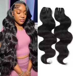 Body Wave Bundles Human Hair 3/4 Bundles Human Hair Bundles Brazilian Body Wave Bundles Unprocessed Body Wave Bundles Natural Black Color