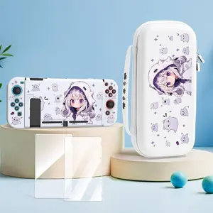 3-in-1 Switch Accessories, Portable Storage Bag & Switch Protective Case & Tempered Film, Large Capacity Travel Storage Bag for Switch NS/OLED, Game Console Accessories