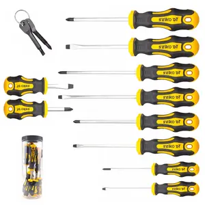 12-Piece Magnetic Screwdrivers Set, 5 Phillips and 5 Slotted Tips Professional Cushion Grip Screwdriver Set 2pcs Portable Multifunction Key Mini Screwdriver,Repair tool for Auto Motorcycle Electronic devices,gift for Father's Day
