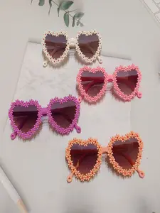 Heart Pattern Decorative Glasses, Cute Style PC Frame, All-Season Fashion Accessory, Perfect for Outdoor Wear, Available in Sets of 2/3/4 Pieces