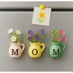 Mini Vase Magnets for Fridge - Unique Christmas and Birthday Gifts for Mom from Daughter and Son