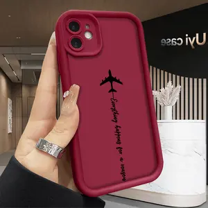 Airplane Travel Phone Case for iPhone 17 Air 16 Pro Max 15 Plus 14 13 12 11 X XS Shockproof Silicone TPU Bumper Drop Protection Soft Cover