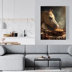 212 MAIN 36x48 in. Artistic Horse Photo Wall Art Print - Soup Brown Background, Unique Home Decor, Gift-Worthy Home Supply Artwork, Decoration