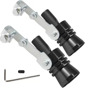 2 Pack Universal Turbo Pipe Pipe Whistle Muffler Sounder Simulator Tailpipe Noise Sound Enhancer Compatible with Truck, Motorcycle, Cars, Dirt Bike and Scooter(XL Black)