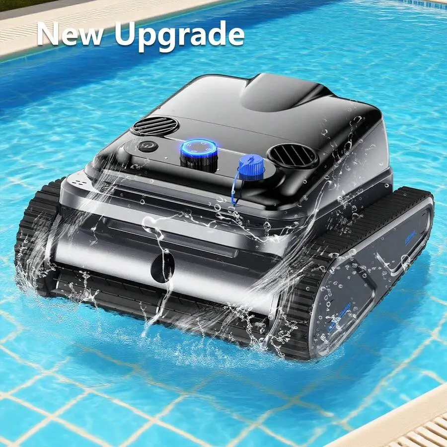 INSE New Cordless Pool Vacuum, Robotic Pool Cleaner Wall Climbing Pool Robot Vacuum, Up To 300 Mins Runtime, 4 Cleaning Modes, 52GPM High Speed Dual Motor, 4L Large Capacity, Up To 2000 Sq.Ft