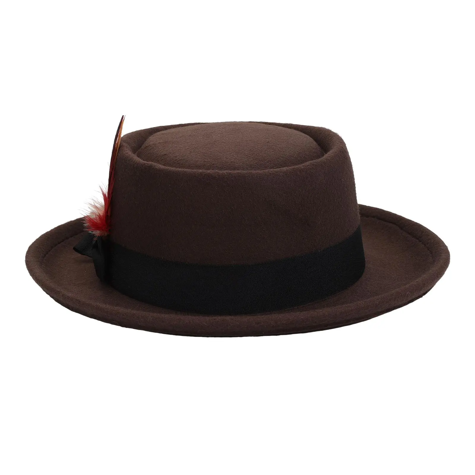 OIDEA Unisex Lightweight Polyester Felt Fedora Hat with Feather Bow Trim, Vintage Short Brim Hat for Party, Daily Wear, Feather Trim Hat