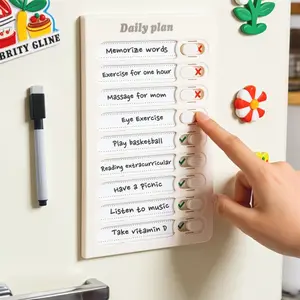 1 Set Magnetic Dry Erase Chore Chart & Routine Chart - Schedule Board, Reusable Checklist & To Do List Planner, Weekly Planner Fridge Calendar Magnetic for Fridge/Desk/Wall, with Blank/Erasable Cards, Task Stickers, Marker & Damage-Free Hook