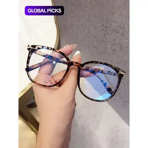 Trendy Leopard Pattern Frame Eyeglasses, Fashionable Blue Light Blocking Glasses for Women & Men, Eyeglasses for Work, To Match Daily Outfits, Perfect for Student Daily Use