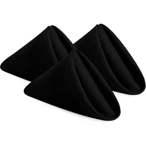 Black Cloth Napkins 12 Pack 20x20 Inches Ideal Dinner Napkins for Party Wedding and Lunch Dinner