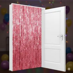 Sparkling Curtain Decor for Party, Wedding Photography Background, Foil Fringe Hanging Ornament, Easy Install Metallic Drape, Disco Style Photo Prop, Self-Adhesive Backdrop for Indoor/Outdoor Use, Party Decoration Supplies, Shimmer Wall Backdrop