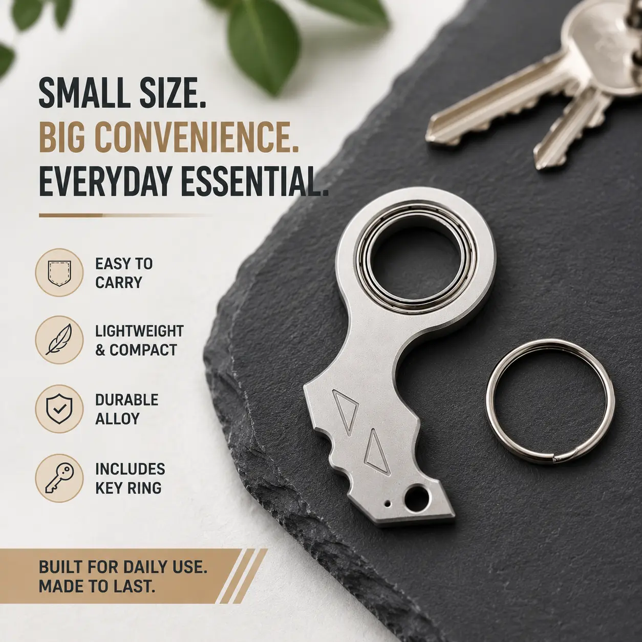 Aluminum Alloy Karambit Spinner Keychain, Functional Silent Rotation EDC Fidget Toy, Anti-Anxiety Accessory for Keychain Users & Fidget for Adults, Novelty Daily Carry Key Ring, Relieve Stress, Stress Relief, Silent Spin