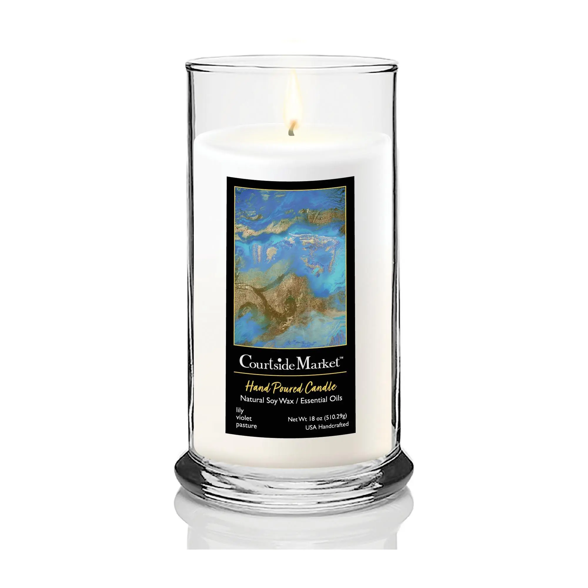 Courtside Market Cobalt Sea Status Candle Glass18 oz.