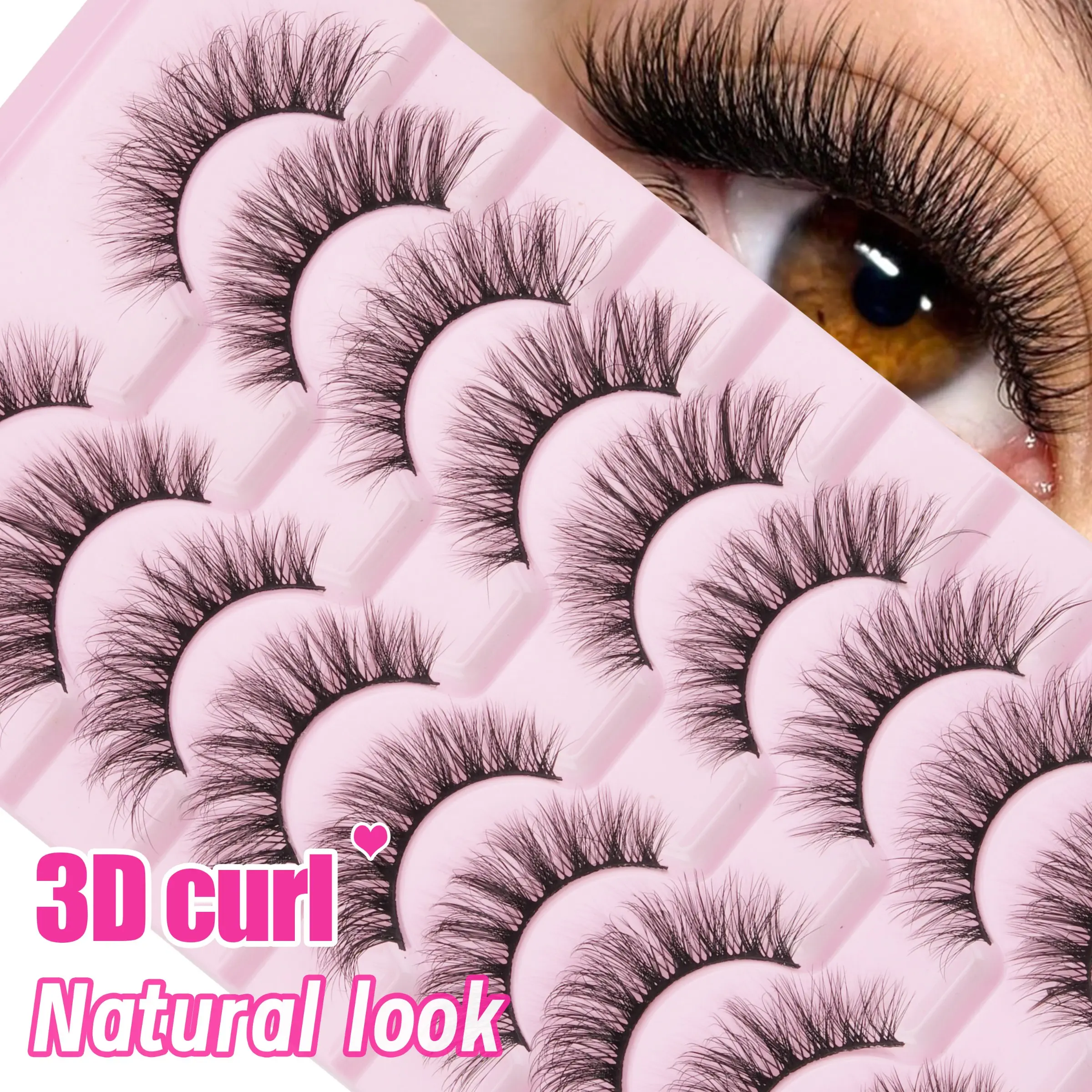 10 Pairs Luxurious Voluminous False Eyelashes, Dense Long 3D Effect, Reusable, Soft Lightweight, Fox Fur Texture, Stunning Eye Makeup