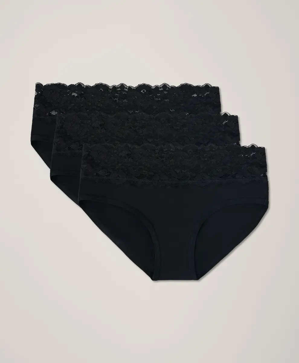 Women's Organic Lace Waist Brief 3-Pack Women's Organic Lace Waist Brief 3-Pack