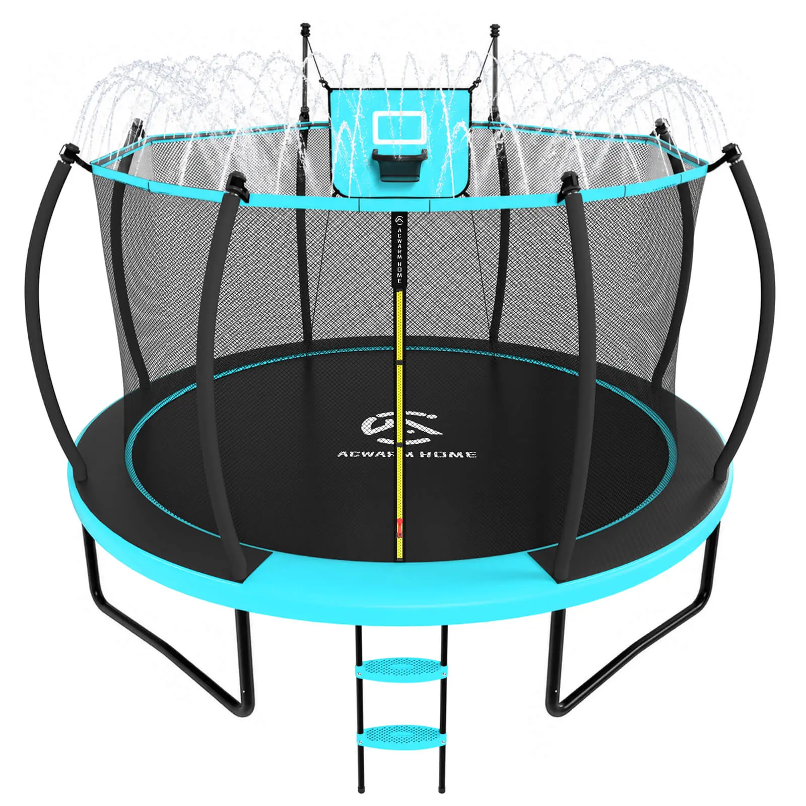 ACWARMHOME Trampoline Outdoor 12FT  with Enclosure, Anti-Rust Coated Frame, Backyard Large Recreational Trampolines with Net for Kids & Adults, ASTM Approved