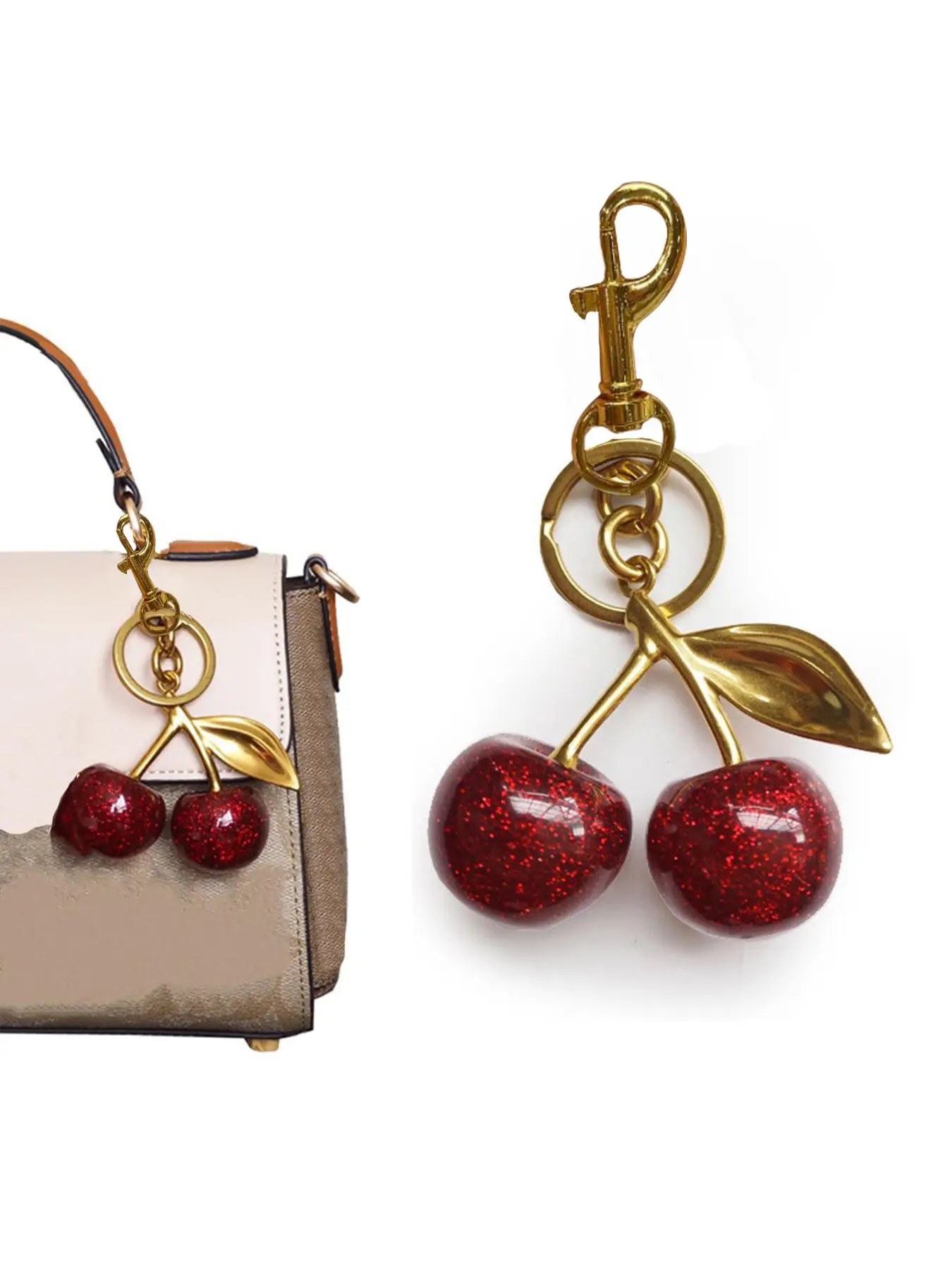Cherry Keychain Women's Bag Pendant Fashion Trend Exquisite Pendant Valentine's Day Women's Bag Exquisite Pendant Christmas gift Women's Backpack Eleg