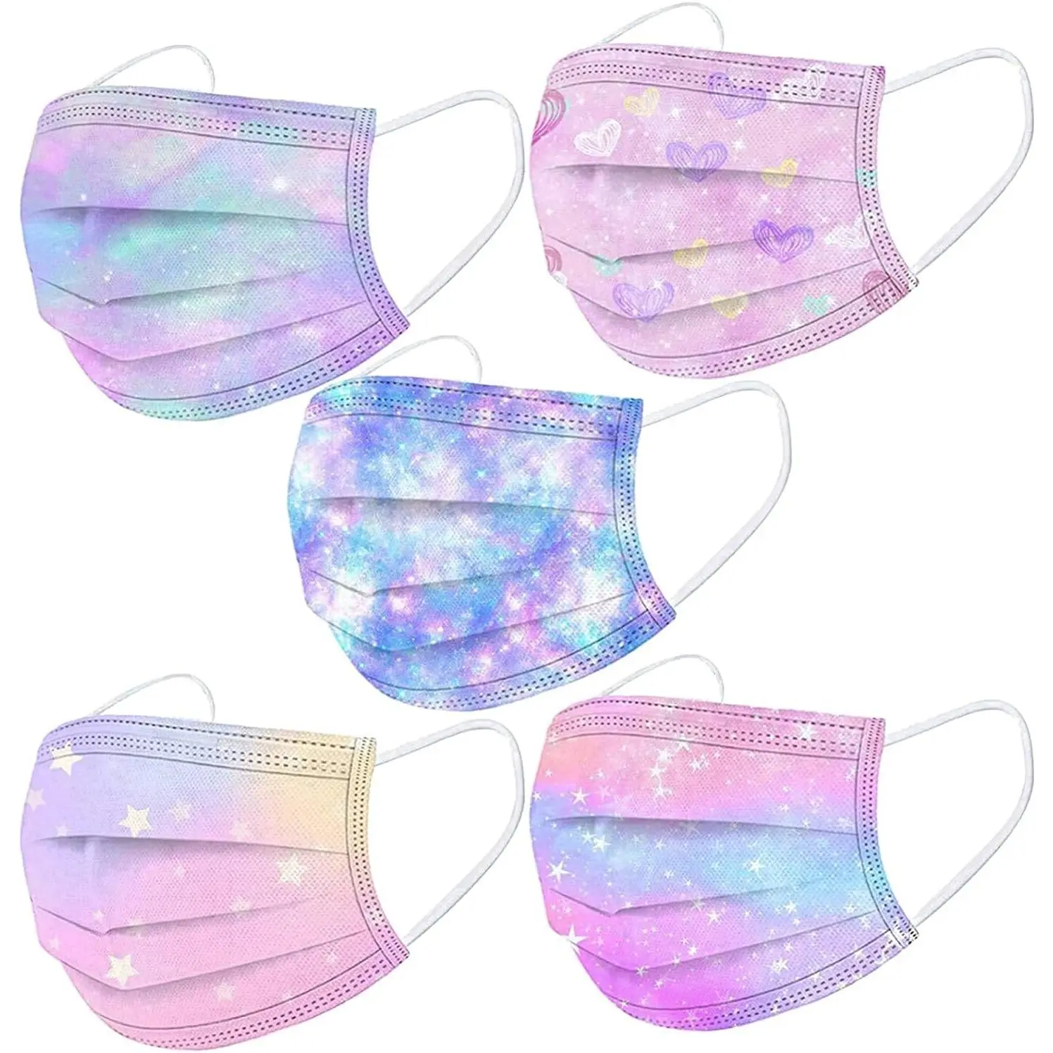 KF5-EMK003 50 Pack Kids Disposable Face Breathable Dust Filter Mouth Cover Masks with Elastic Ear Loop for Kids