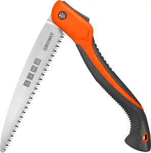 GROWIT Folding  11 Inch - Heavy Duty Pruning  with Triple-Cut SK5 , 7 TPI Razor  for Tree Trimming,  , Camping, Bushcraft, and Gardening