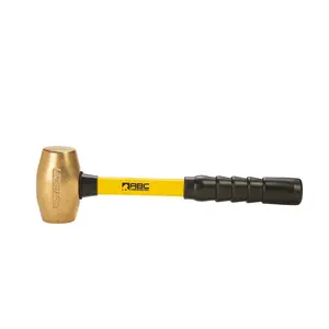 16 in. 6 lbs Brass Hammer with Fiberglass Handle
