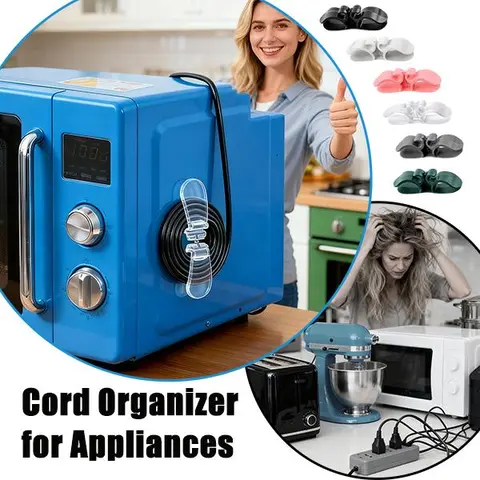 Cord Organizer for Appliances 6 Pack Durable Rubber Cord Wrapper with 3M Adhesive Stable Design Easy Storage in Assorted Colors for Kitchen & Office