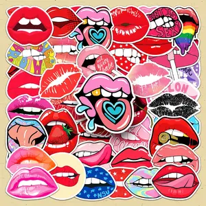 Lip Pattern Sticker, 100pcs/set Creative Lip Design Sticker, DIY Decorative Sticker for Scrapbooking, Journaling, Gift Wrapping, Decal