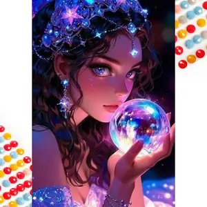 5D DIY Full Drill Round Diamond Painting - Diamond Art Kit Crystal Ball Mosaic Canvas DIY Wall Art, Home Wall Decoration, Diamond Painting Kits