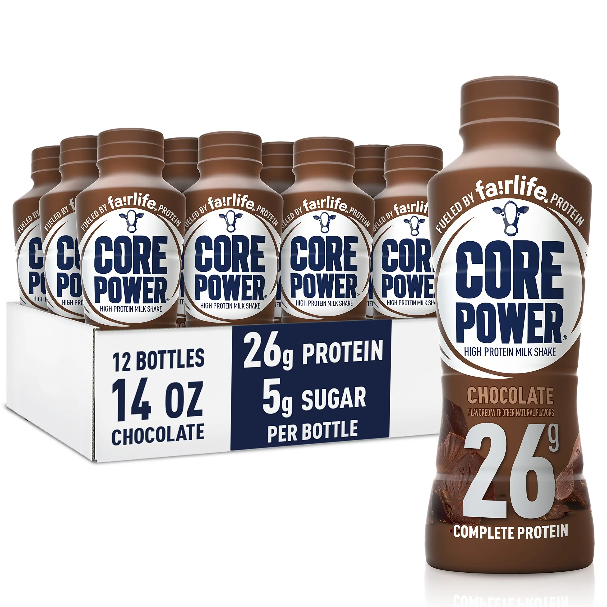 Core Power Protein Shake, Chocolate, 26g Bottle, 14oz, 12 Pack Core Power Protein Shake, Chocolate, 26g Bottle, 14oz, 12 Pack