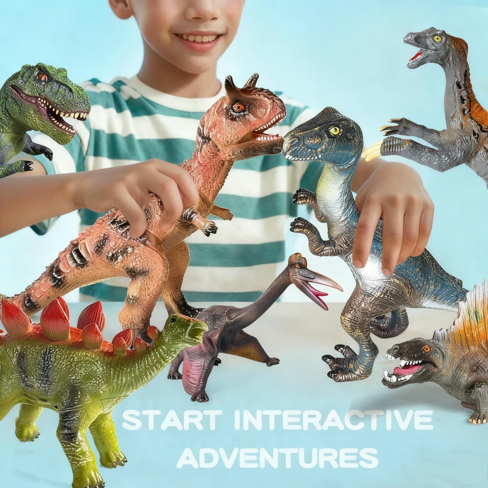 8-Pack Soft Dinosaur Figures Set - Action Figure Collectibles, Animals & Nature Decor, Party Favors for Children, Ideal Birthday Presents