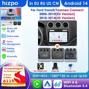 [Hizpo] Car Multimedia Video Player for Ford Transit Tourneo Connect 2005-2014 Android Auto Carplay 2din 10.1'' 4G WIFI DSP GPS Navi BT
