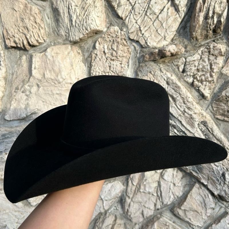 Texana Twinstone 4X Estilo Joan Sebastián Classic Black Felt Cowboy Hat with Wide Brim