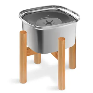 UPSKY 3L Elevated Dog Water Bowl, Stainless Steel No Spill Raised Bowl with Stand, Large Capacity for Small to Large Dogs
