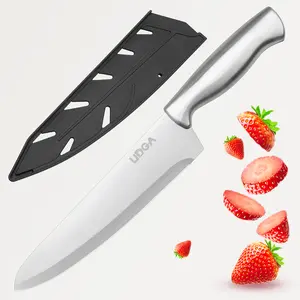 Stainless steel barbecue chef's knife, precise grinding, food contact safety, practical slicing carving knife for metal kitchen, cooking preparation | modern kitchen knife |-heavy knife for slicing, dicing and chopping-ideal gift for chefs and home cooks-