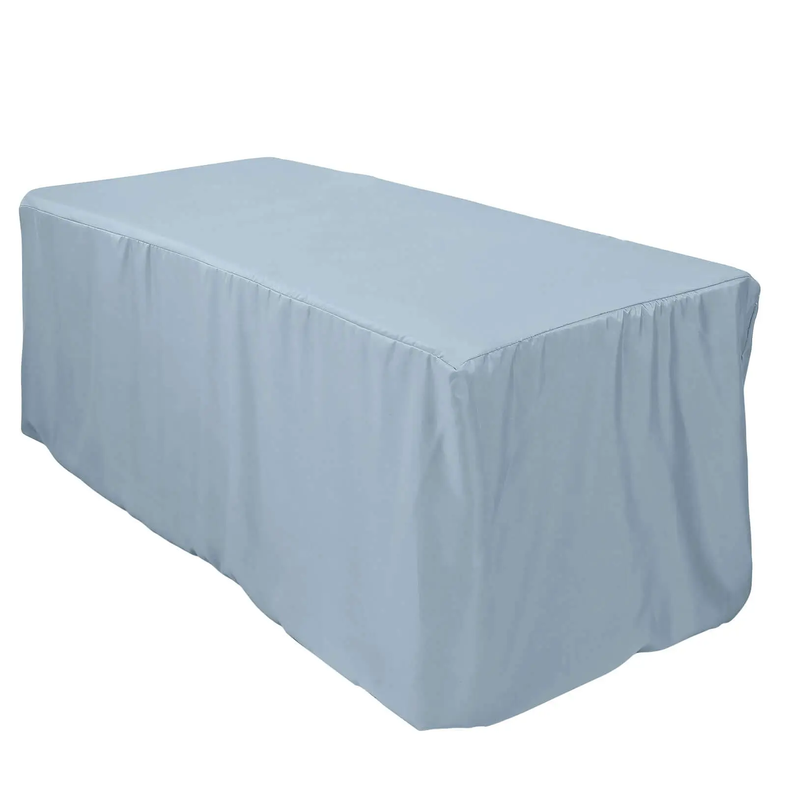 Dusty Blue Solid Classic Fitted Durable Polyester 72"x30" Rectangle Tablecloth - Machine Washable Large Outdoor Tablecloth for Wedding, Outdoor Furniture Tables