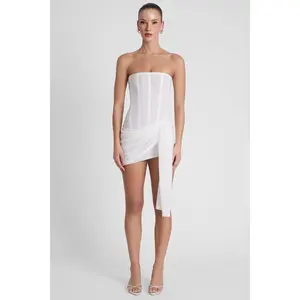 Mira Mesh Corset Dress - White