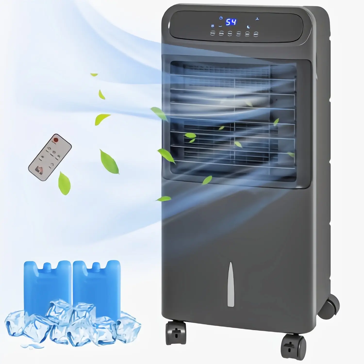 3-Speed 3-Mode Evaporative Air Cooler – 32" Portable Swamp Cooler with 3.2Gal Water Tank, 60° Oscillation, 12H Timer & Remote for Bedroom Office