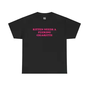 Unisex Relaxed Fit Short-Sleeve Round Neck Funny Kitten Graphic T-Shirt - Women’s Streetwear Style Sports Top, Casual Daily Wear,summervibes Tshirt