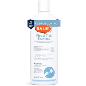 Flea and Tick Pet Shampoo for Dogs and Cats, 16 oz – Gentle Coat Cleansing Formula, Easy Bathing Care Solution