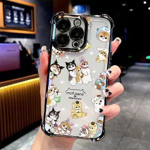 Cute Cartoon Macaron Cat Phone Case for iPhone 16 15 14 13 12 11 Pro Max X XR XS Max 8 7 Plus, Anti-Drop Transparent Soft Back Cover